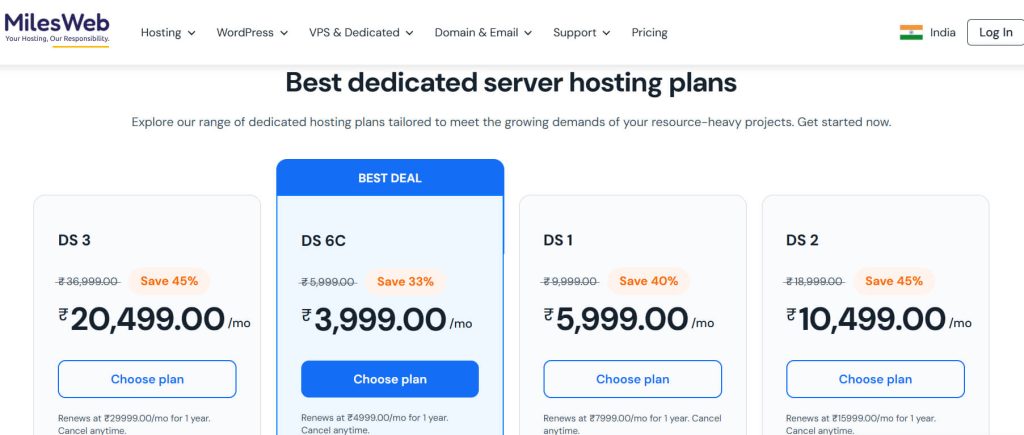 Best Dedicated Server in India