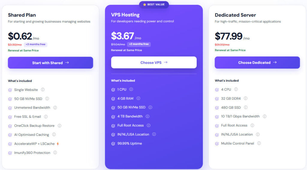 YouStable Web Hosting Plans & Pricing