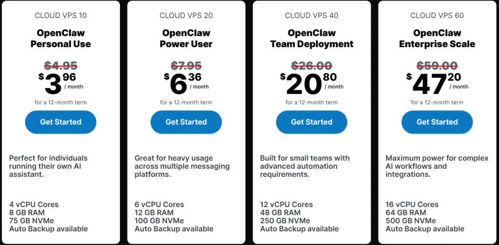 Contabo Openclaw VPS Hosting Plans & Pricing