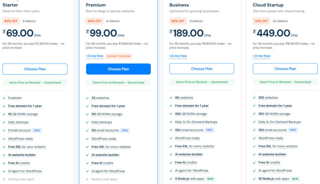 MilesWeb Web Hosting Plans & Pricing