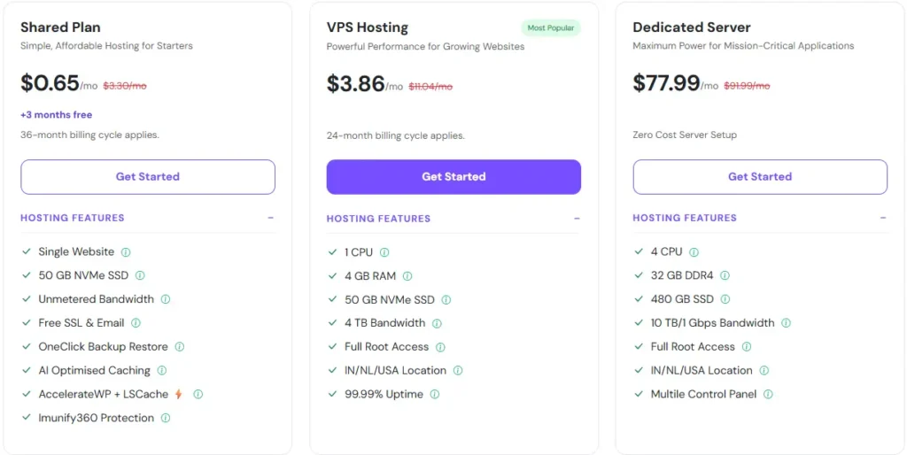 YouStable Plans & Pricing