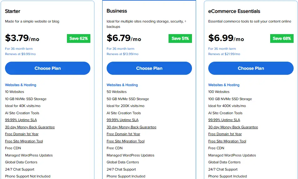 BlueHost Plans & Pricing