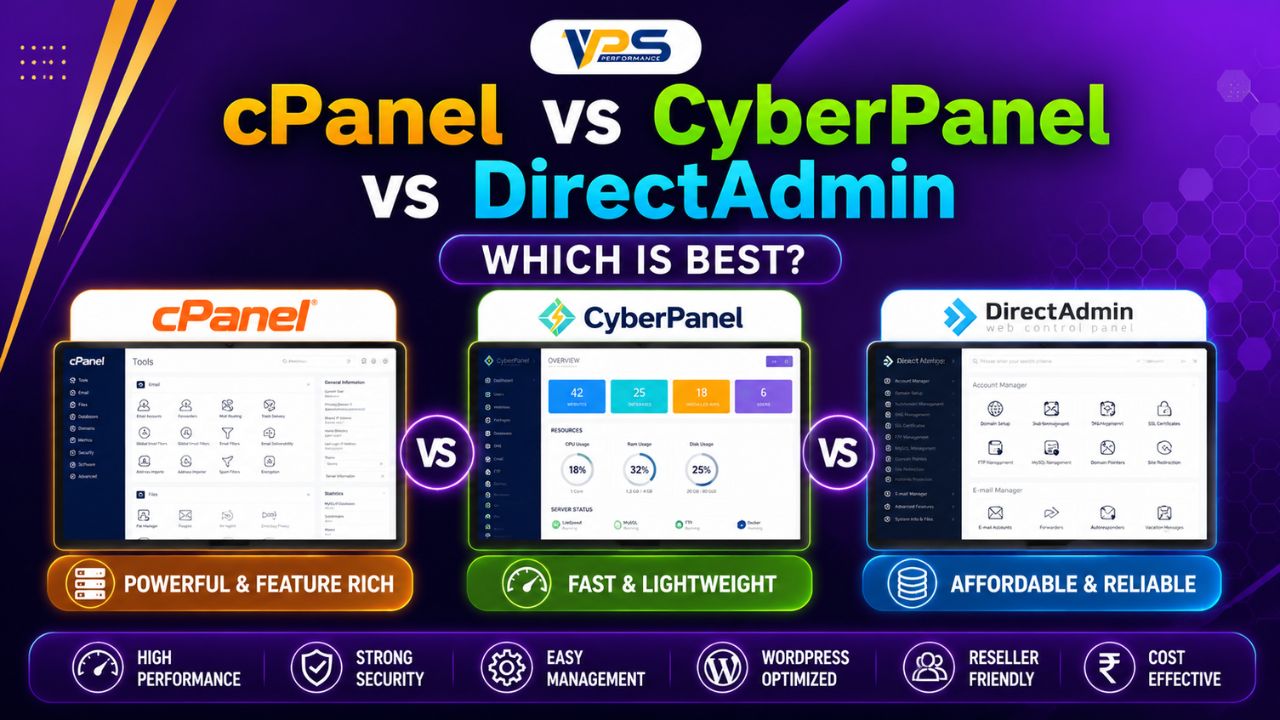 cPanel vs CyberPanel vs DirectAdmin