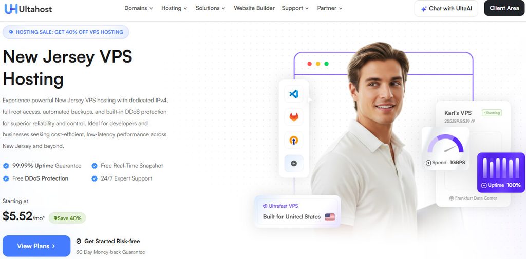 UltaHost VPS Hosting in New Jersey